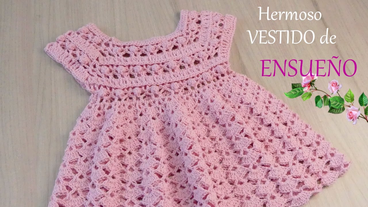 🌺 Vestido de Bebé a Crochet FÁCIL y Encantador | Paso a Paso Completo