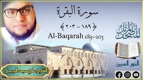 المصحف المرتل | سورة البقرة {١٨٩ - ٢٠٣} القارئ علي سيد البرجي Sura Al-Baqara (189-203)