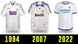 real madrid kits through the years