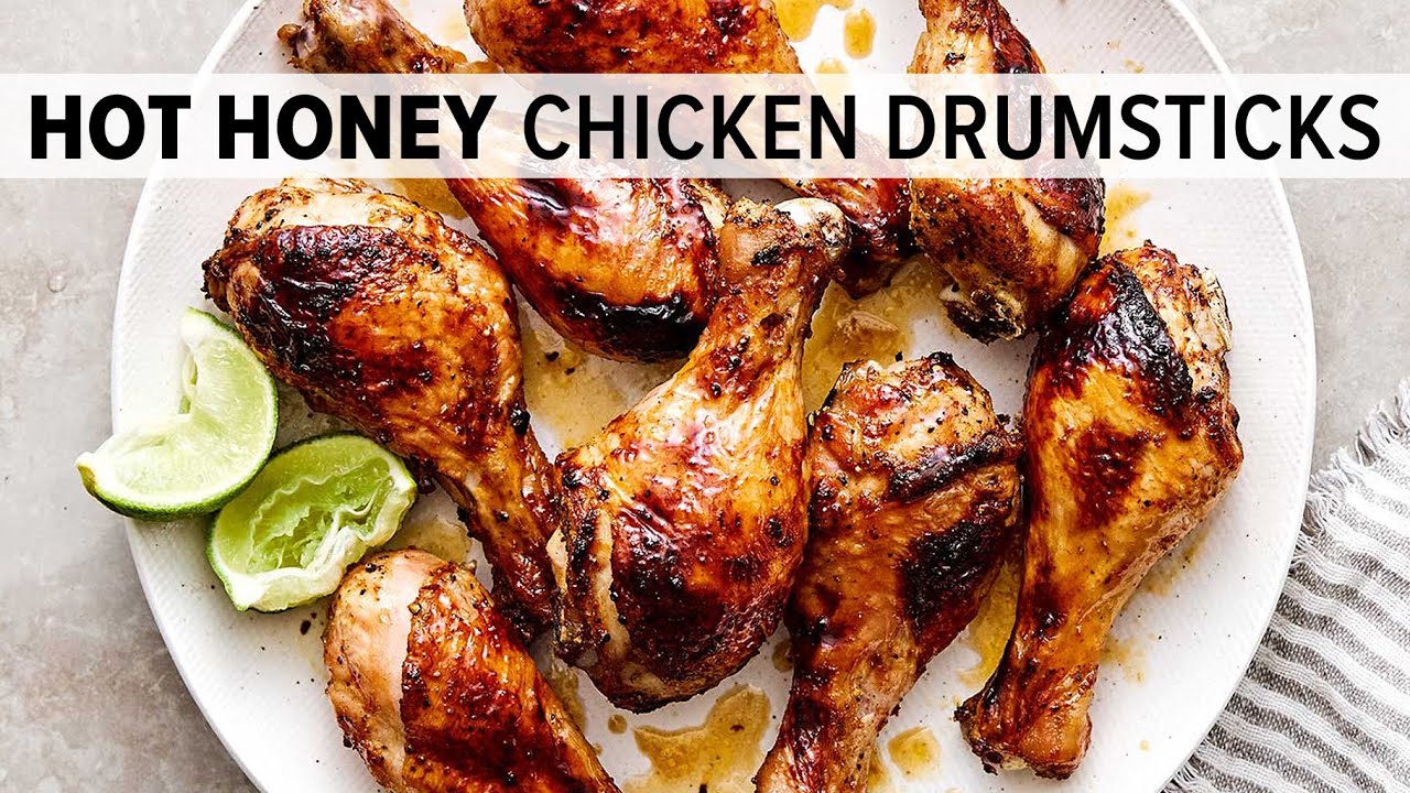 The Best CHICKEN DRUMSTICKS with Hot Honey Sauce (Easy ...