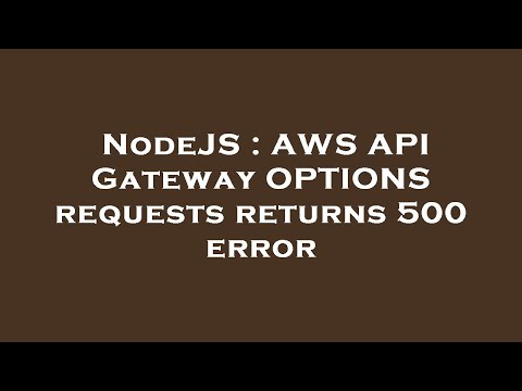 NodeJS : AWS API Gateway OPTIONS requests returns 500 error