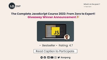 The Complete JavaScript Course 2022: From Zero to Expert ! Udemy Course Giveaway !