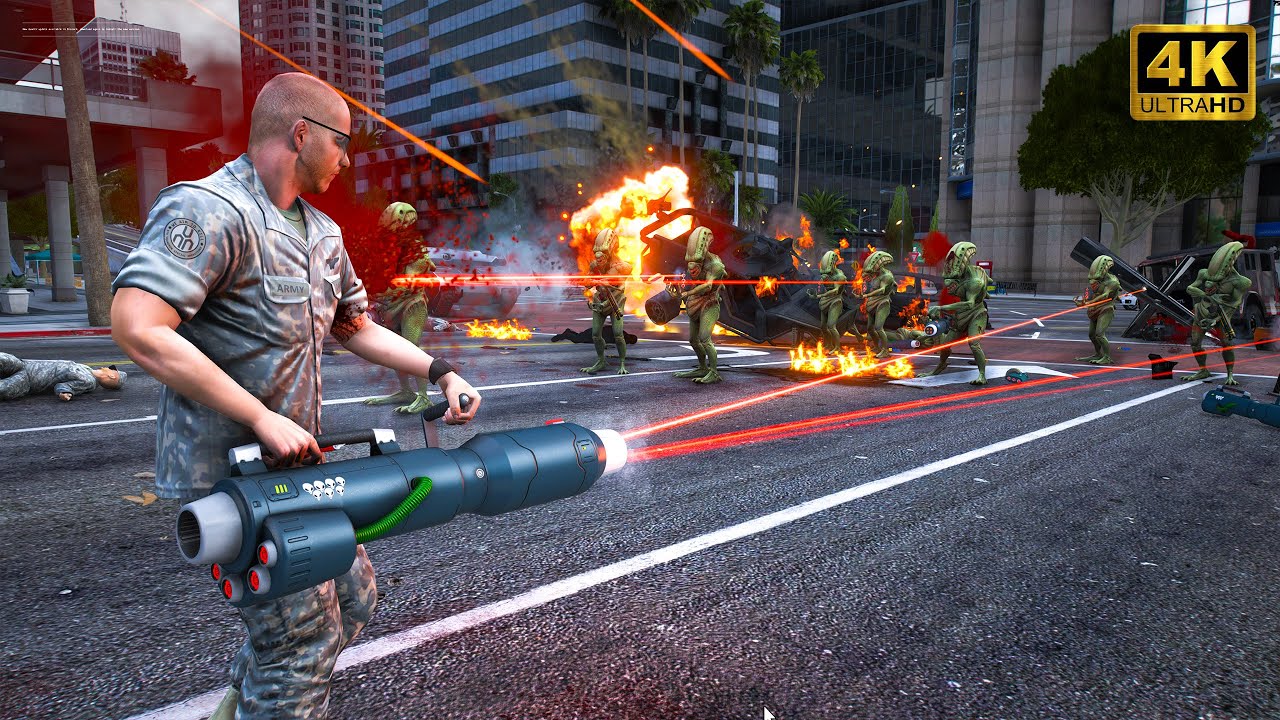 GTA 5 - ALIENS Attack Los Santos #1 Cinematic Film - YouTube