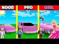 Minecraft Battle:  BARBIE&#39;S CAR  BUILD CHALLENGE - NOOB vs PRO vs GIRL / Animation