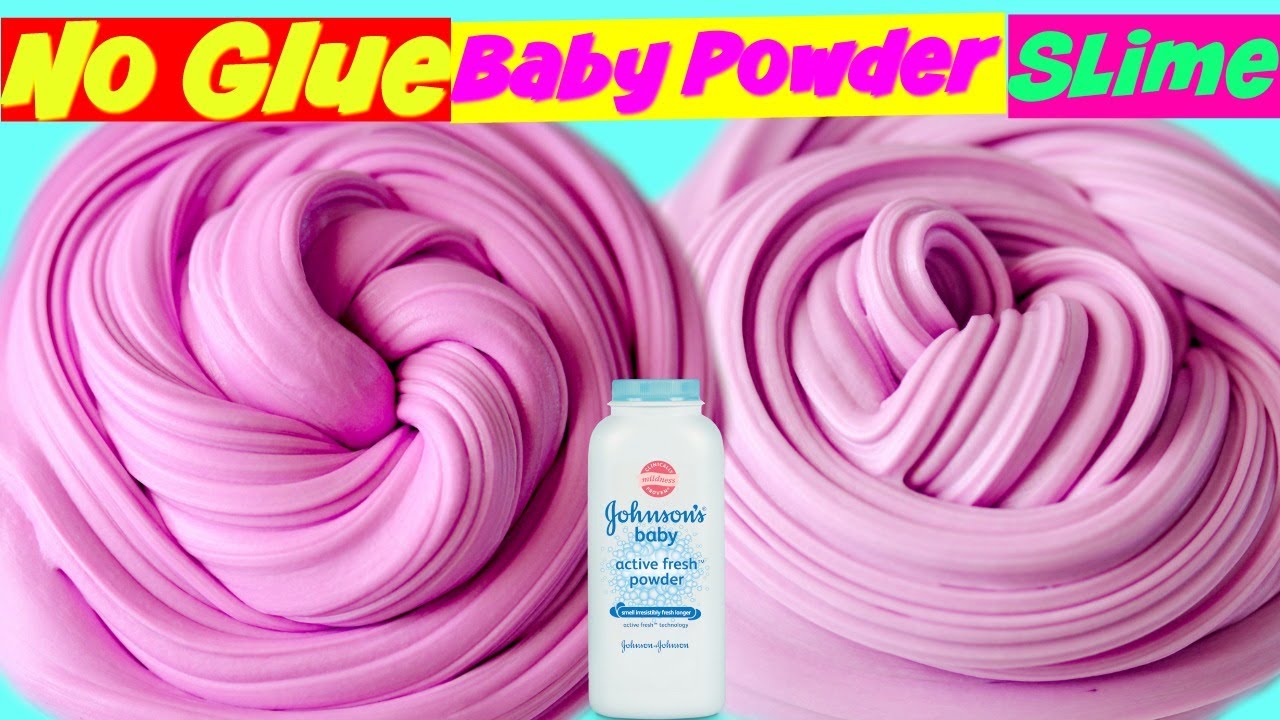 No Glue Baby Powder Slime (I'll name this Wednesday Show Later) Baby Powder  No GLue Slime DIY 