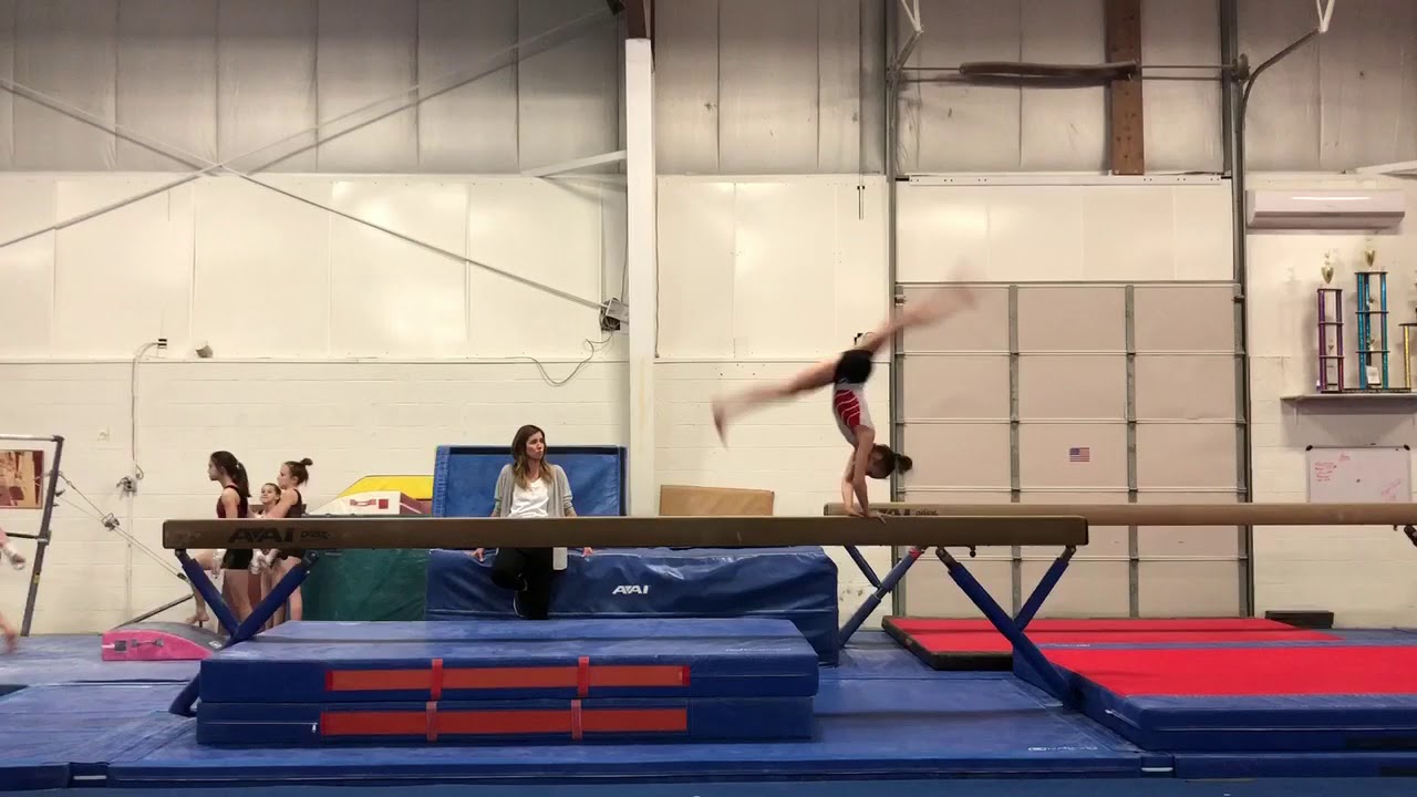 Handspring Handspring layout on high beam - YouTube