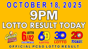 9pm Lotto Result Today PCSO October 18 2025