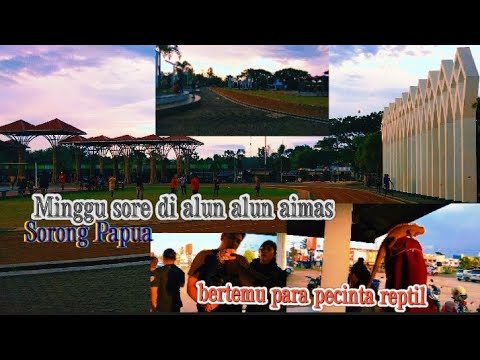 Download suasana sore hari di alun-alun aimas Sorong Papua