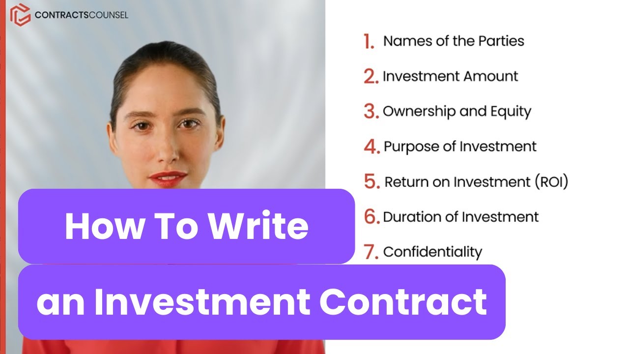 How to Write an Investment Contract [8 EASY steps]