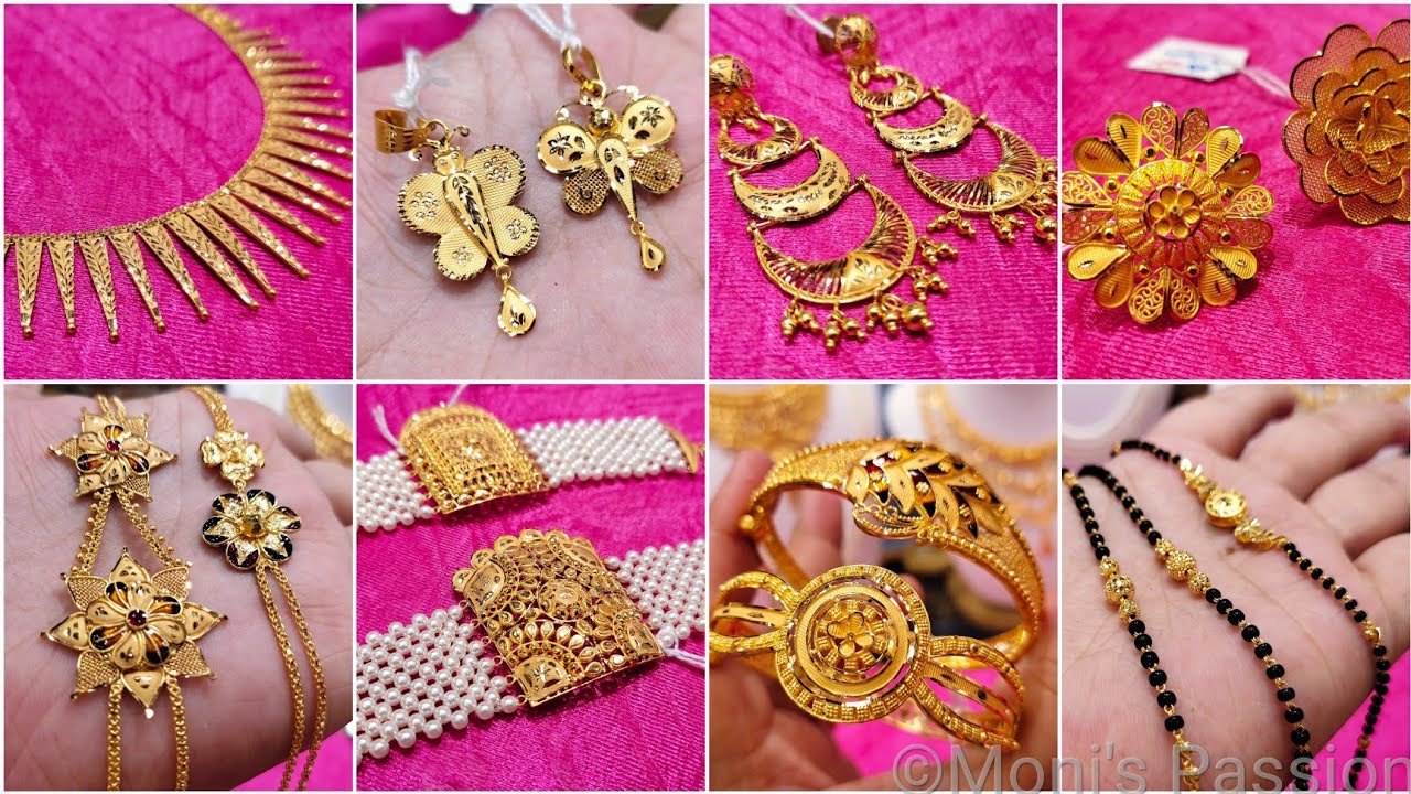 মাত্র ১.৩ গ্রাম থেকে চোকার চিক রেগুলার ইউজ র/গিফট র নেকলেস লকেট/LIGHT WEIGHT 22K JEWELLERY 84