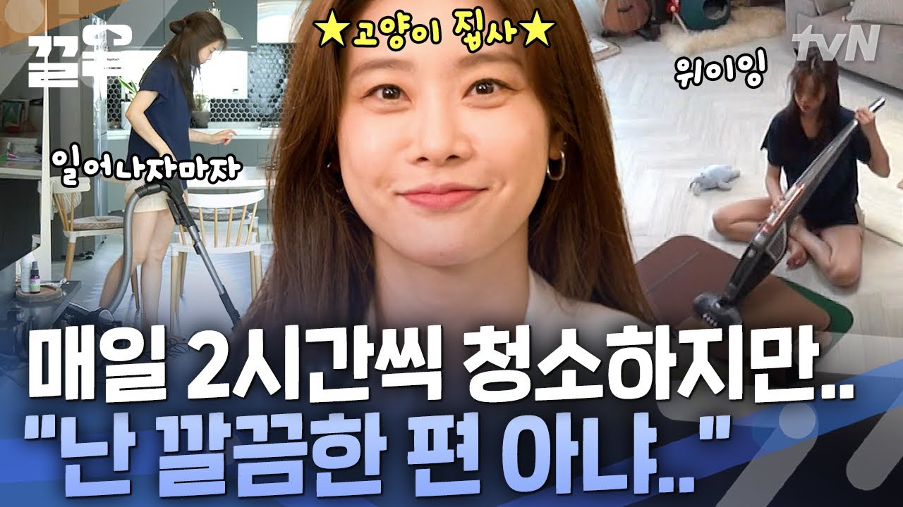 고양이 알레르기 있는 고양이 집사의 청소 라이프! 깔끔한 편 아니라는 소진의 매일 반복되는 2시간 청소 루틴 | 온앤오프