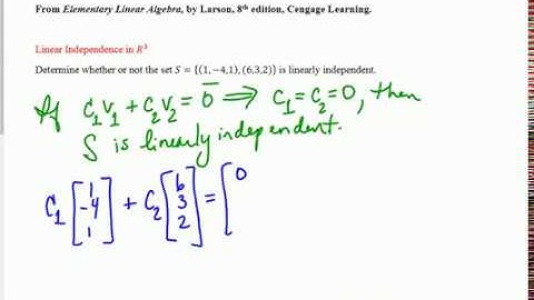 Linear Independence in R^3.