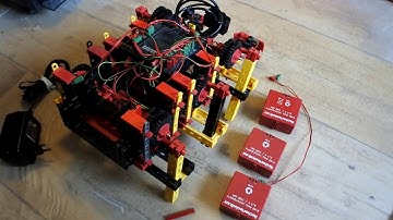 fischertechnik TXT controller: Mirft2 ep. 190 - Power, battery, walking, Python, OpenCV, more