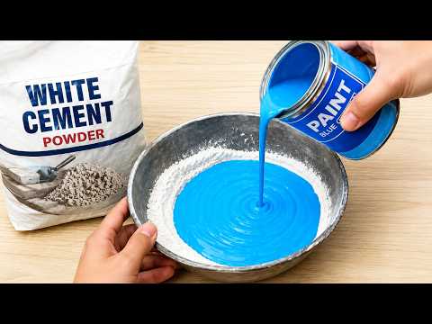 🥈 🔥 Pour PAINT Into WHITE CEMENT — The Super Strong Mixture That Shocked Everyone!