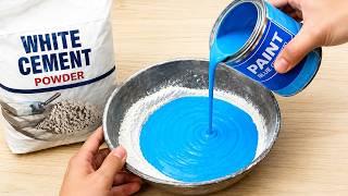 🥈 🔥 Pour PAINT Into WHITE CEMENT — The Super Strong Mixture That Shocked Everyone!
