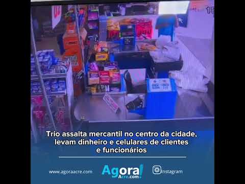 Indivíduos armados assaltam mercantil no centro da cidade de Cruzeiro do Sul
