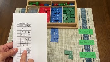 Montessori static subtraction with the stamp game