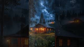 Sleep Instantly: Rainy Cabin Sounds for Deep Relaxation 🌧️ #rainsounds #deepsleep #relaxing