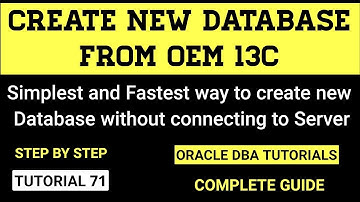 How to create oracle database from OEM 13c cloud control