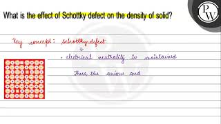 What is the effect of Schottky defect on the density of solid \( \...
