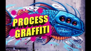 GRAFFITI PROCESS FRANCE 2021 STREET GALLERY- HUERECK (UNA SOLA VIDA)