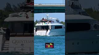 Yacht is cautious when passing under Haulover bridge