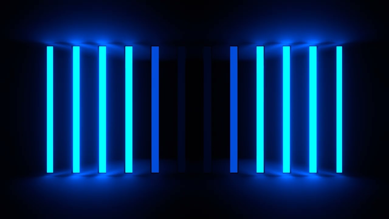 4K Blue Neon Lights Wall Loop 🔁 Background | No Copyright Motion Loop Background Video
