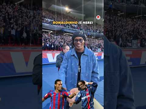 Is Ronaldinho cheering for Barça or PSG? 🤔 #UCL #FCBarcelona #PSG