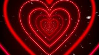 Neon Heart Background❤️ Red Hearts Background | Led Lights Heart Background Video | Wallpaper Heart