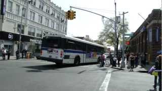Orion V Q101 and Orion VII Gen-II HLF Q104 at Steinway Street and Broadway (4-14-12)