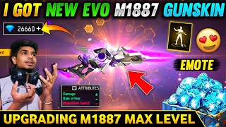 I Got New Evo M1887 Gunskin🥳- Upgrading Max Level | Free Fire New Event | Evo M1887 Skin Faded Wheel