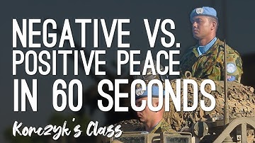 Negative vs. Positive Peace explained in 60 seconds