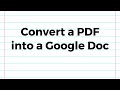How to Convert a PDF into a Google Doc