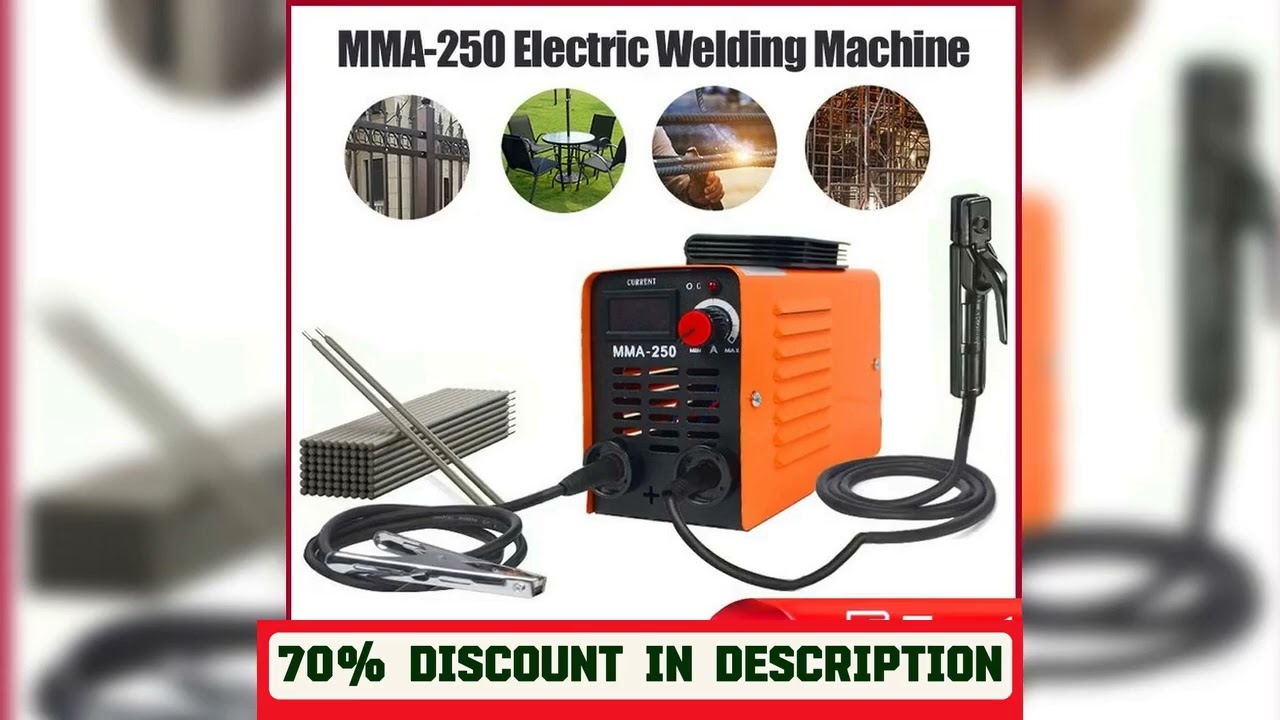 A must-have product! MMA-250 Portable Welding Machine Inverter Arc Electric Welder Current Adjusta