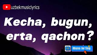 Tohir Sodiqov -Sogʻindim (Lyrics).                                    #musiqa #music #lyrics