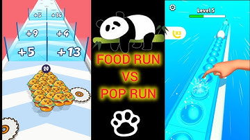 Food Run Vs Pop Run 3d 🌀 💠-Satisfying Android || #mobile games #poprun3d #food #gaming