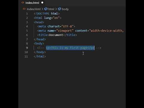 Comment in html vscode shortcut key #shorts #html5 #webdevelopment # ...