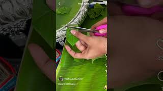 Banana leaf folding for plate decoration #babyshower #platedecoration #platedecorationtutorial Banana leaf folding for plate decoration #babyshower #platedecoration #platedecorationtutorial