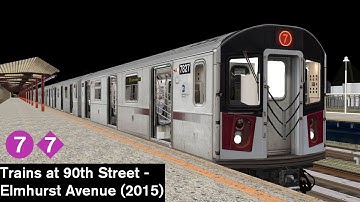 OpenBVE Virtual Railfanning: 7 Trains at 90th Street - Elmhurst Avenue (2015)