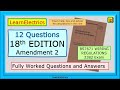 12 QUESTIONS BS7671 – WIRING REGULATIONS 18TH EDITION AMENDMENT 2 – 2382 EXAM - FULLY WORKED ANSWERS