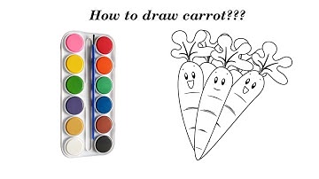 The Carrot Drawing And Coloring | Vẽ Và Tô Màu Củ Cà Rốt | Draw With Me