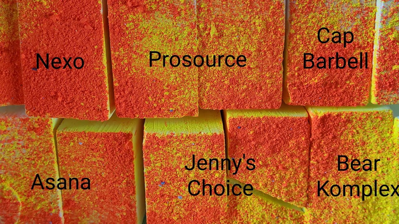 6 Brands of Gym Chalk with Bonus Reforms *ASMR Gym Chalk Crush* YouTube