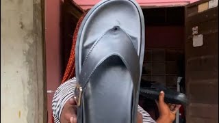 How I made dis beautiful footwear…Step by step process