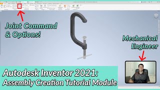 Joint Command and Options  Autodesk Inventor Assembly Tutorial | Autodesk Inventor 2021 IN DEPTH