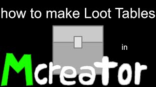 How to make loot tables in  - mcreator 2021.3