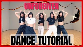 LE SSERAFIM - 'UNFORGIVEN' Dance Practice Mirrored Tutorial (SLOWED)