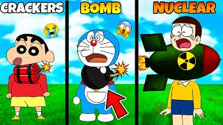 Shinchan And Nobita Play  Noob Vs Pro Vs Hacker In Bomb Evolving🤣🤣| Funny Game |