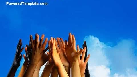 Children Hands PowerPoint Template by PoweredTemplate.com