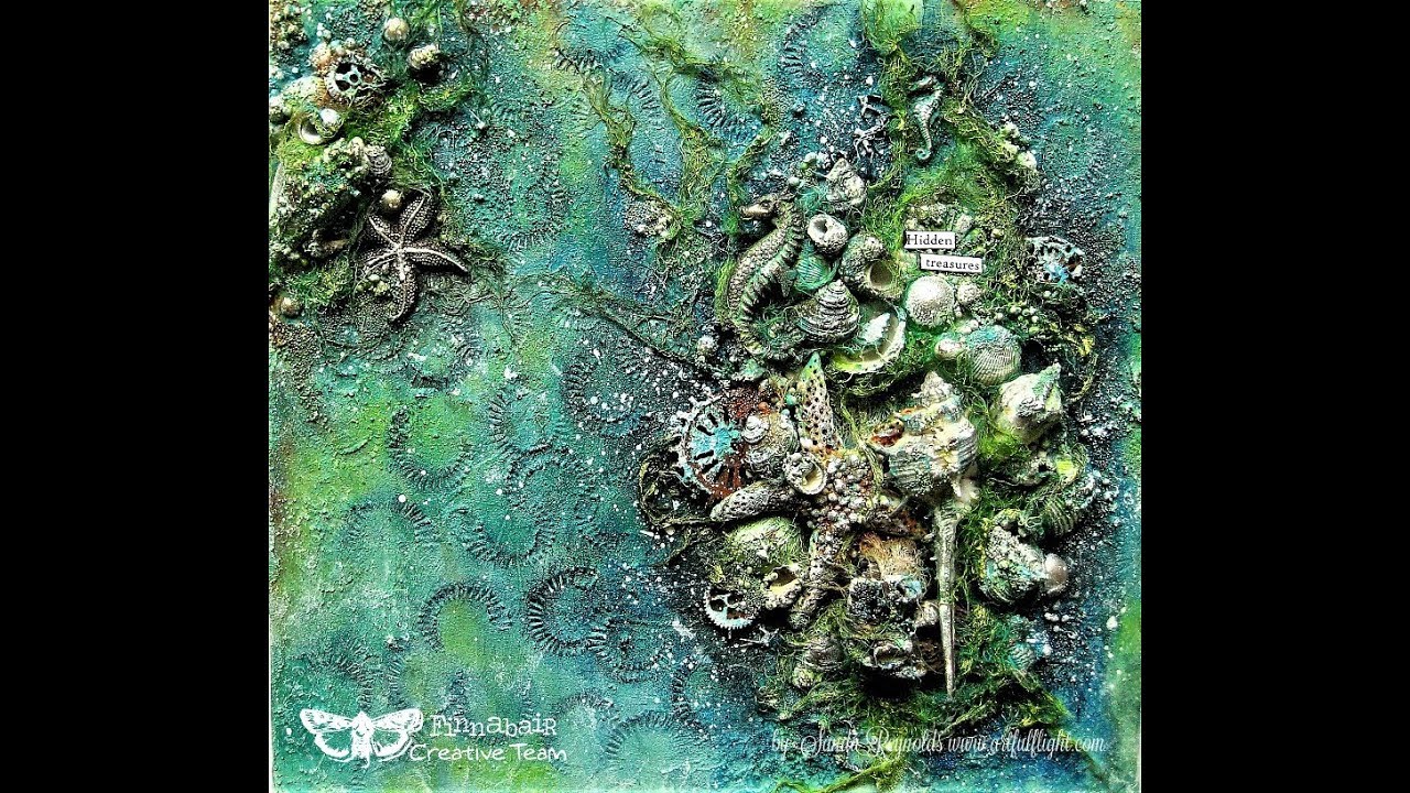 Hidden Treasures - Mixed Media Canvas Tutorial for Finnabair CT - YouTube