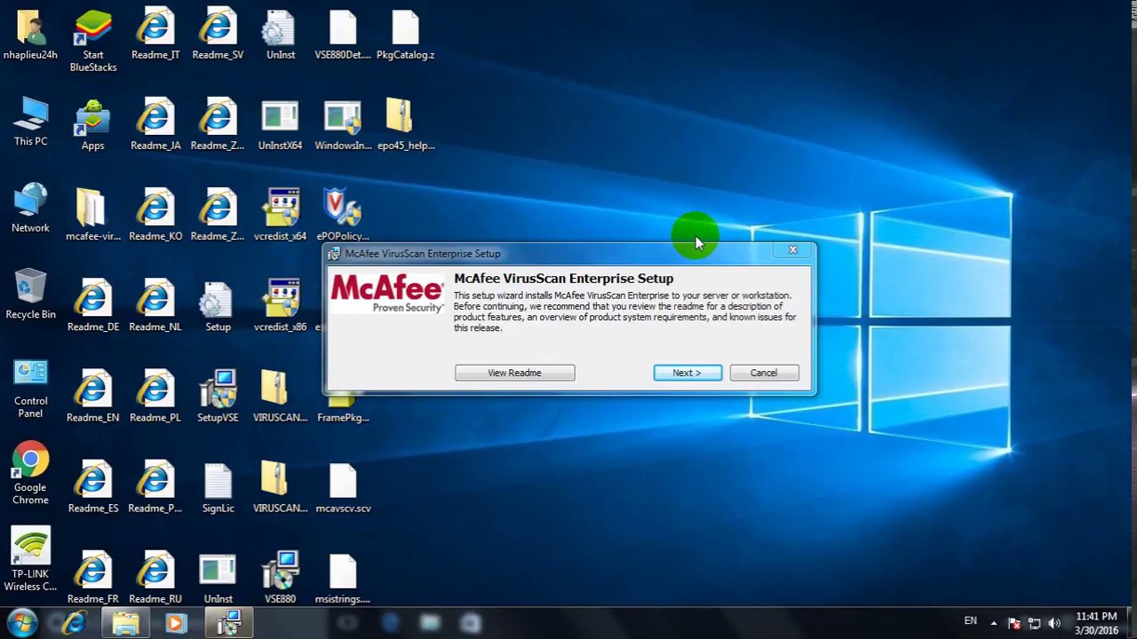 mcafee virus scan windows 10